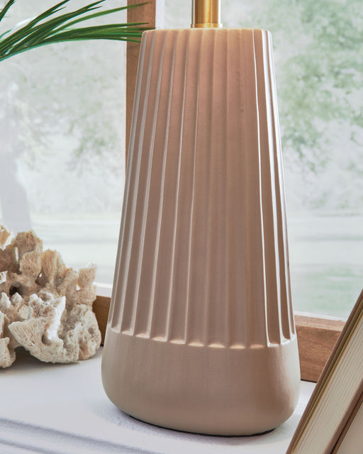 Dellner - Ceramic Table Lamp - Mocha Signature Design by Ashley®