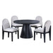 5 Piece Round Dining Set With With Chairs - Black / White Home Essentials