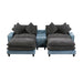 Sectional Sofa With Removable Ottomans, USB Ports, Cup Holders & Storage - Gray / Light Blue Hearth and Haven