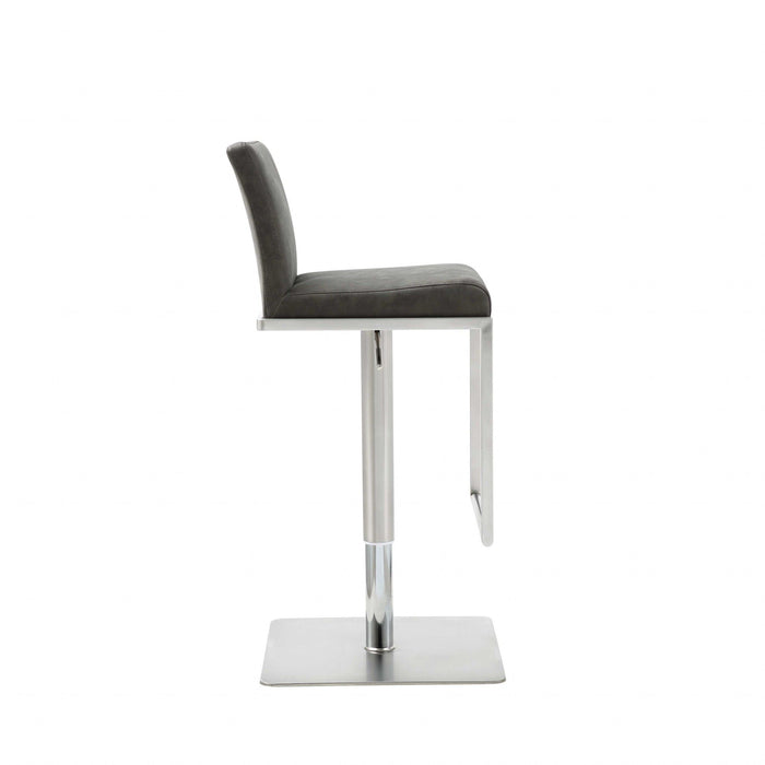 Stainless Steel Chair With Footrest 31" - Gray and Silver