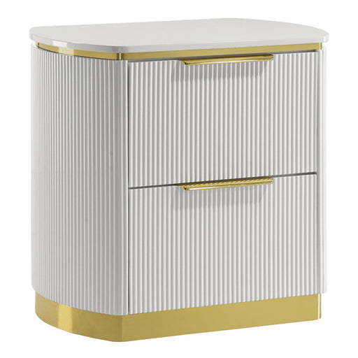 Giovanni - 2 Drawer Nightstand - White Matrix Furniture Group