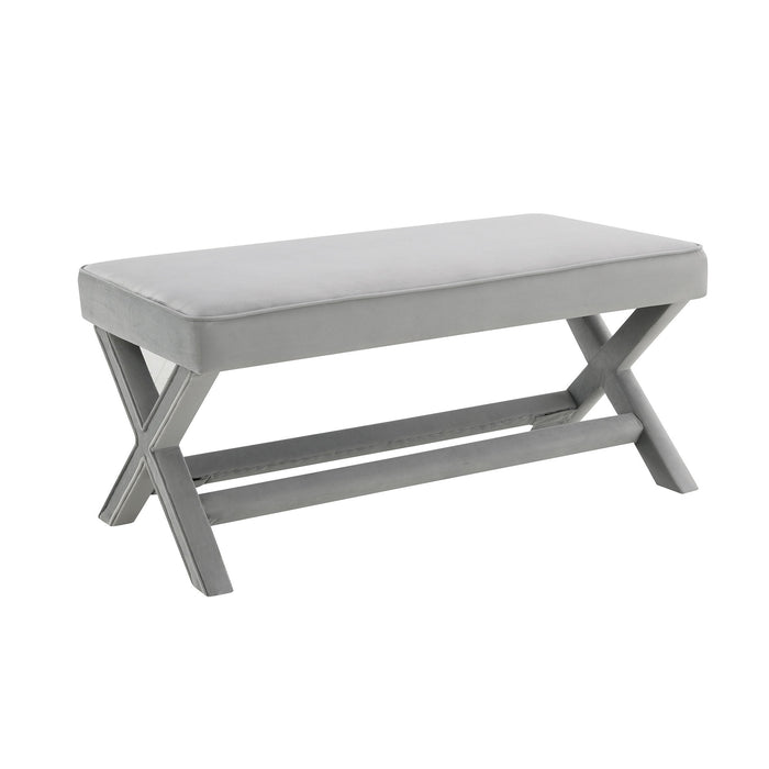 Comfort Double Bench Upholstered With X Crossed Legs Home Essentials