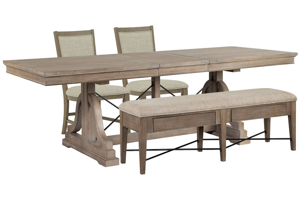 Paxton Place - Extendable Trestle Dining Table Set Magnussen Furniture