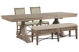 Paxton Place - Extendable Trestle Dining Table Set Magnussen Furniture
