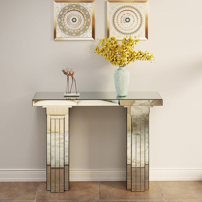 Console Table, Rectangular Entryway Desk For Living Room - Silver Home Essentials