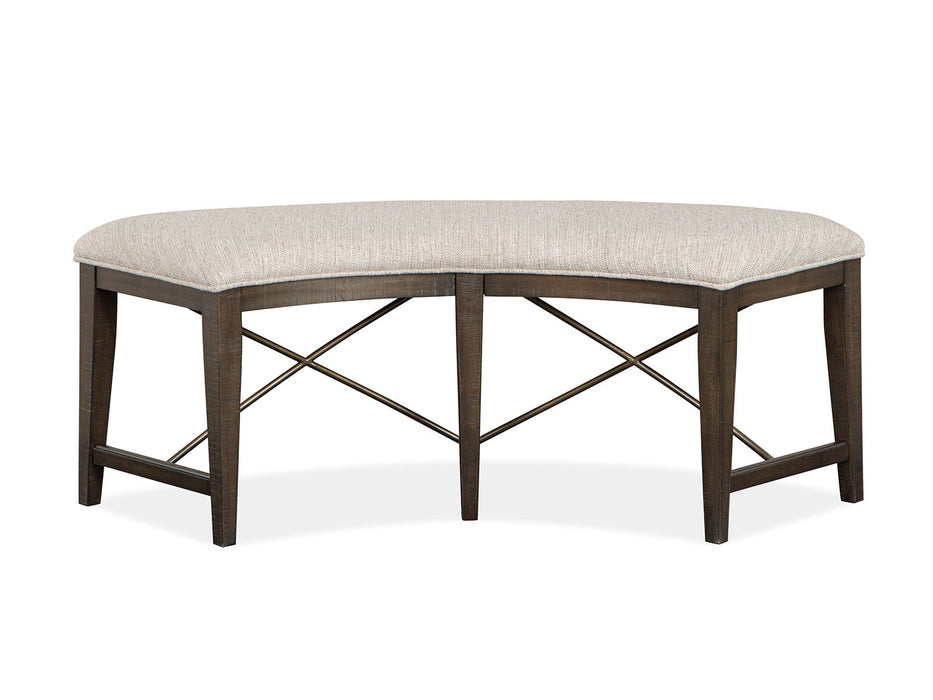 Westley Falls - Curved Bench With Upholstered Seat - Graphite Magnussen Furniture