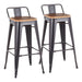 Oregon - Industrial Low Back Barstool (Set of 2) - Black Lumi Source