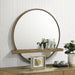Benson - Round Vanity Wall Mirror With Shelf - Sand Furniture Max