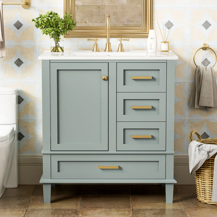 Bathroom Vanity, Modern Bathroom Cabinet With Sink Combo Set, Bathroom Storage Cabinet With A Soft Closing Door And 3 Drawers, Solid Wood Frame Hearth and Haven