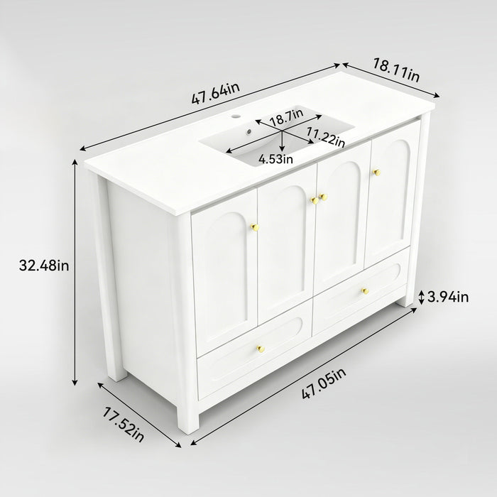 Bathroom Vanity With Sink Combo, 4 Soft Close Doors And 2 Drawers Home Essentials