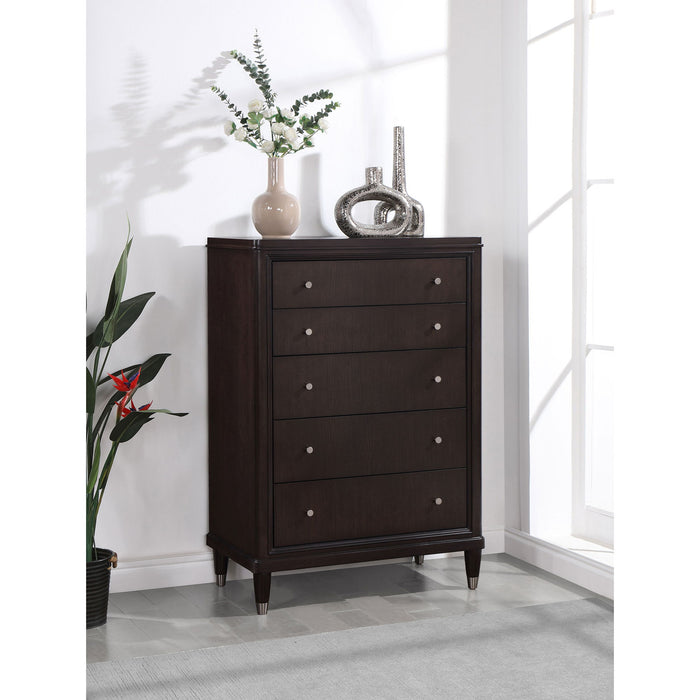 Niguel - 5 Drawer Chest Storage Furniture - Brown Furniture Max