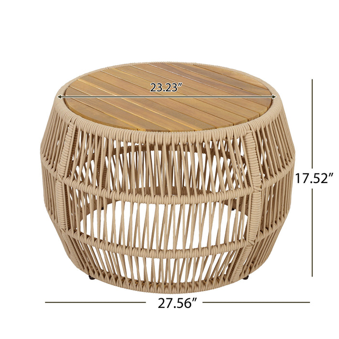 Round Side Table With Rope Frame Noble House