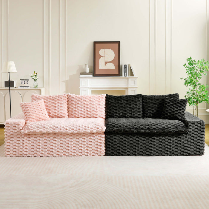 Multifunctional Sofa Pink Black, Fits 4 People Home Essentials