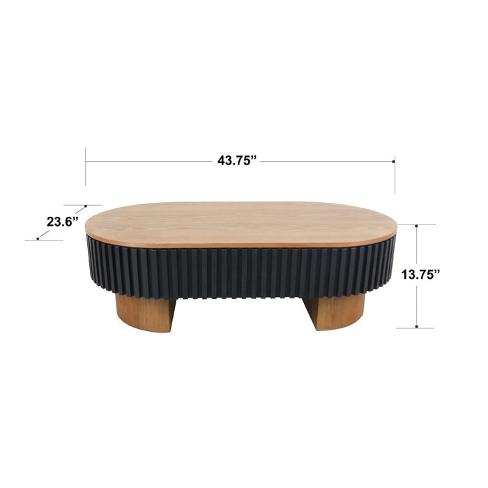 Elliptical Living Room Coffee Table With Hidden Storage And Removable Tabletop Home Essentials