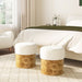 Nebula - Round Upholstered Ottoman - White Jennifer Taylor Home