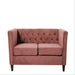 Button Tufted Loveseat, 2 Seater With Square Arm Couch For Living Room US Pride