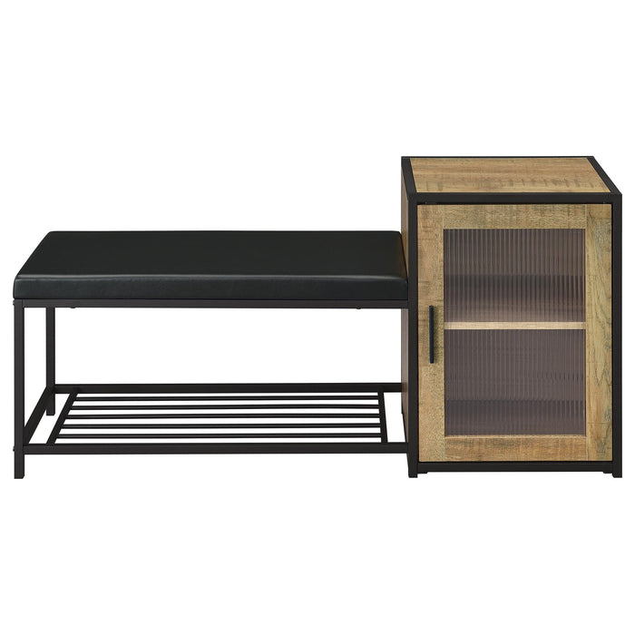 Shoe Storage Entryway Bench With Cabinet - Wood Furniture Max