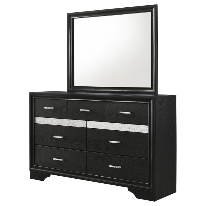 Annie - 7 Drawer Dresser With Mirror - Black