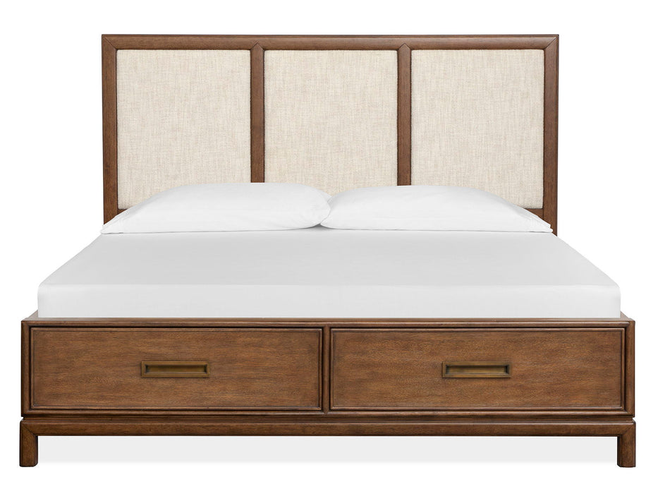 Ridgefield - Complete Panel Storage Bed With Upholstered Headboard Magnussen Furniture