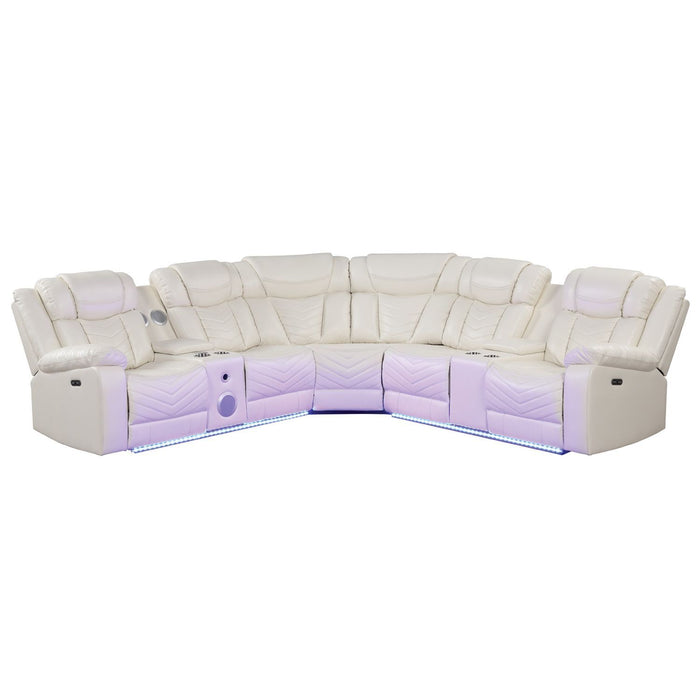 Challenger - Recliner Sectional Sofa, Built In USB, C Ports & Bluetooth Matrix Furniture Group