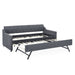 Size Upholstered Daybed With Trundle And USB Charging Armrest Home Essentials