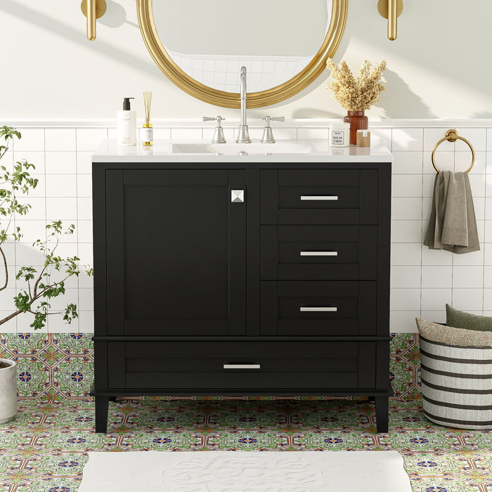 Bathroom Vanity, Modern Bathroom Cabinet With Sink Combo Set, Bathroom Storage Cabinet With A Soft Closing Door And 3 Drawers, Solid Wood Frame Hearth and Haven