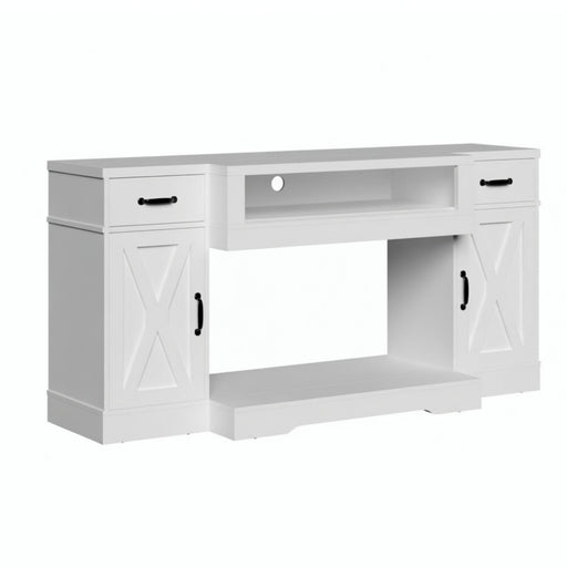TV Stand With Adjustable Shelves & Double Doors Home Essentials