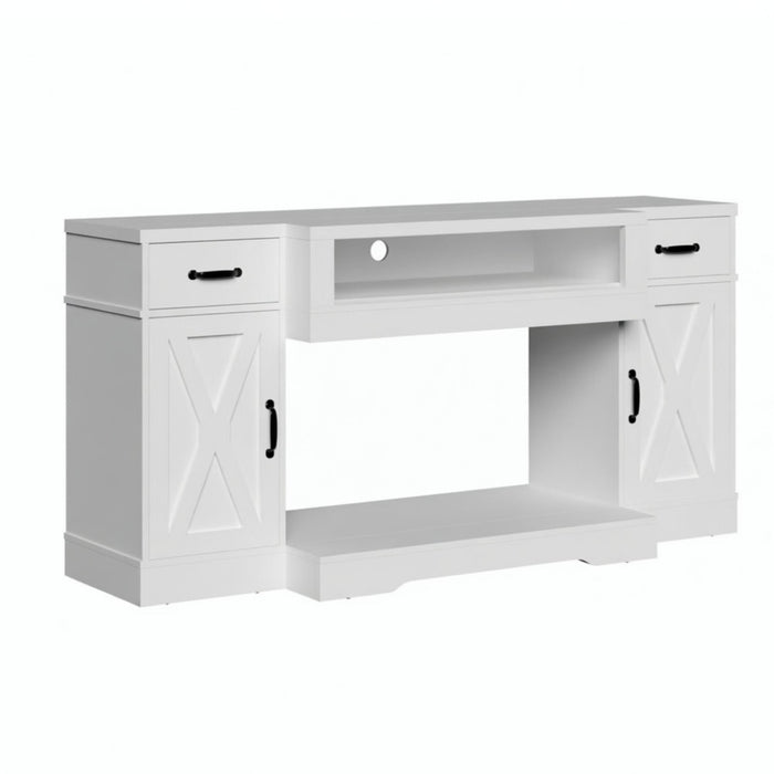 TV Stand With Adjustable Shelves & Double Doors Home Essentials