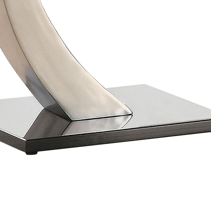 Terrell - Satin Rectangular Glass Top End Table - Silver Furniture Max