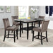 5 Piece Counter Dining Set With Table, Chairs - Black / Brown Home Essentials