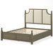 Farmhouse Platform Bed Frame With Tall Linen Upholstered Headboard Home Essentials