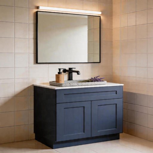 Shaker Base Cabinet With Soft Close Doors And Drawer, Storage Unit With Adjustable Shelf For Bath - Blue Home Essentials