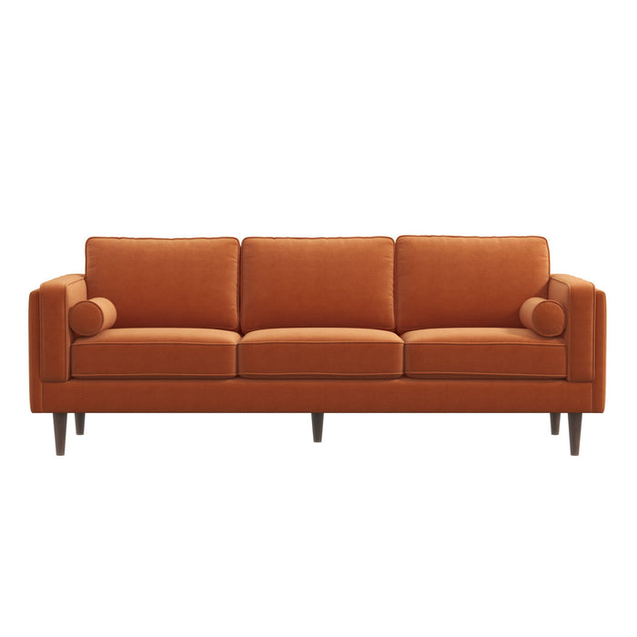 Amber Luxury Modern Velvet Sofa - Orange