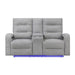 Isolde - Power Reclining Loveseat With LED Lighting - Gray Global Furniture USA
