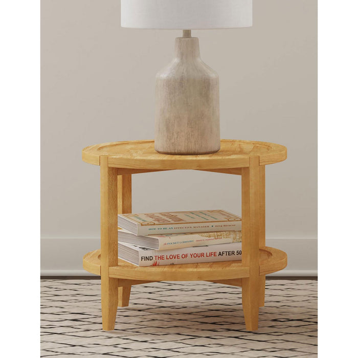 Isbell - Round Table With Storage Shelf Furniture Max