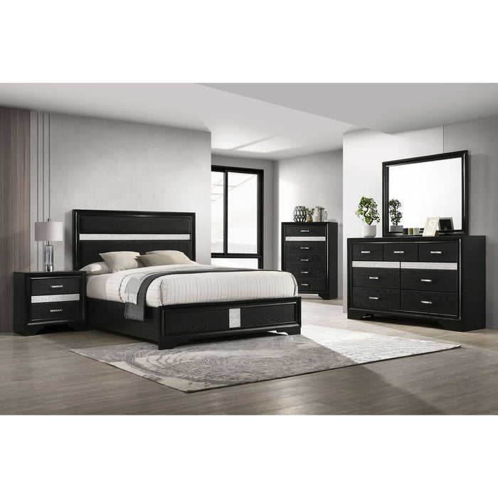 Modern Bedroom Set With Upholstered Headboard And Textured Storage Furniture Max