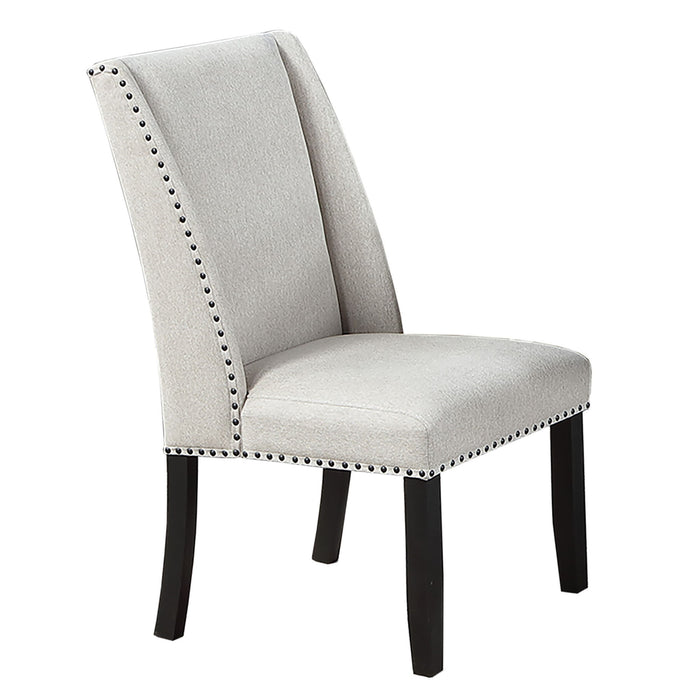 Upholstered Wingback Dining Chairs With Nailhead Trim (Set of 2) - Antique Black Home Essentials