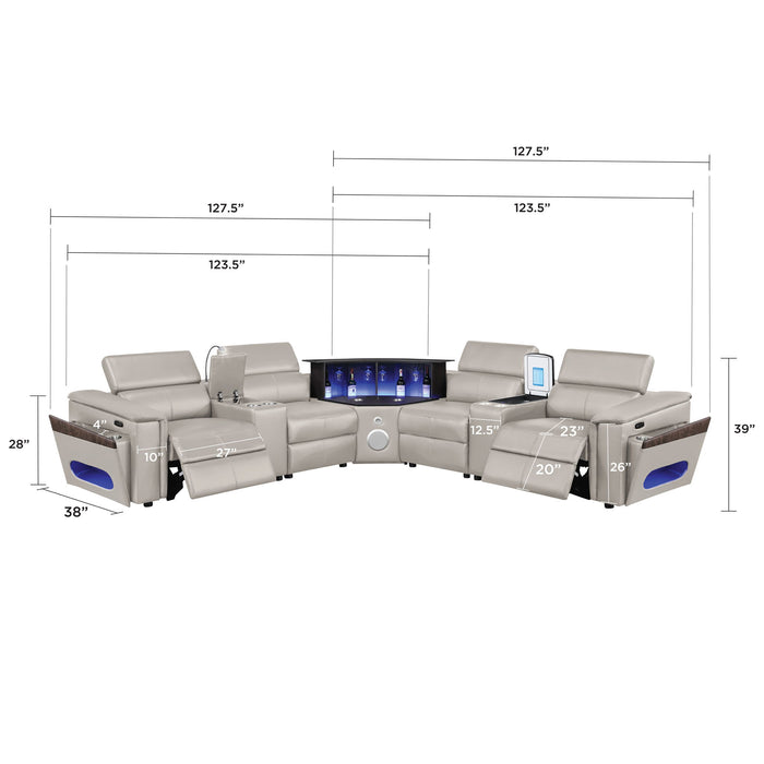 Nova - Sectional With Bluetooth Speaker, LED And Lifting Wine Cabinet Matrix Furniture Group