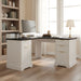 Fluted L-Shaped Desk With Charging Station & Storage Cabinet Home Essentials