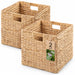 Folding Storage Baskets, Hand Cube Baskets With Cutout Handles Shelf Organizer, Toy Storage, Closet Storage (Set of 2) - Light Brown Daily Nest