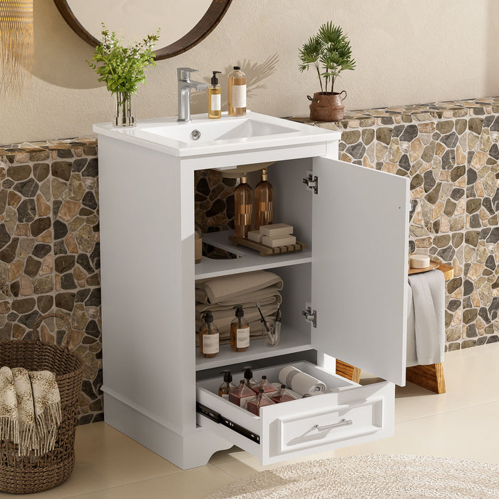20" Bathroom Vanity With Sink, 1 Drawer, Freestanding Single Set Hearth and Haven