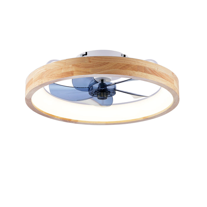 Ceiling Fans With Lights And Remote, 3000 - 6500K Dimmable Flush Mount LED Fan Light, 6 Speeds, Quiet DC Motor For Living Room - Matte White / Natural Wood Daily Nest