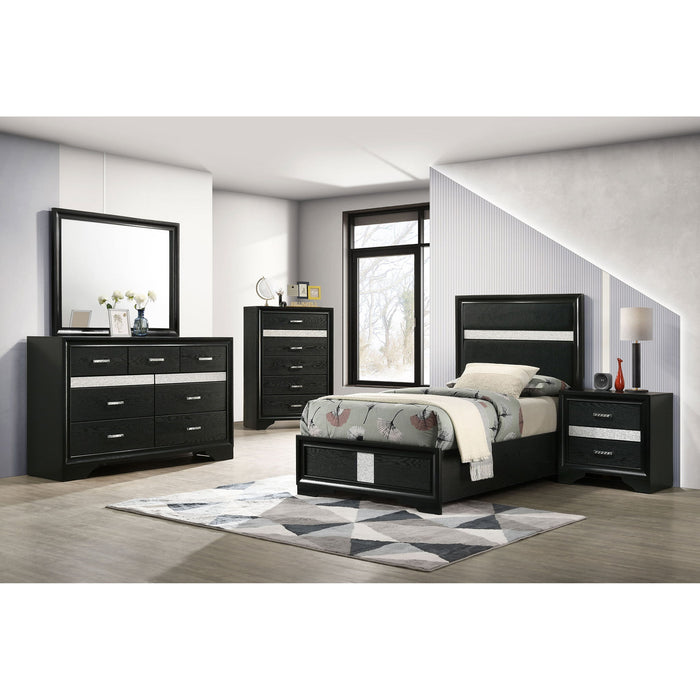 Modern Bedroom Set With Upholstered Headboard And Textured Storage Furniture Max