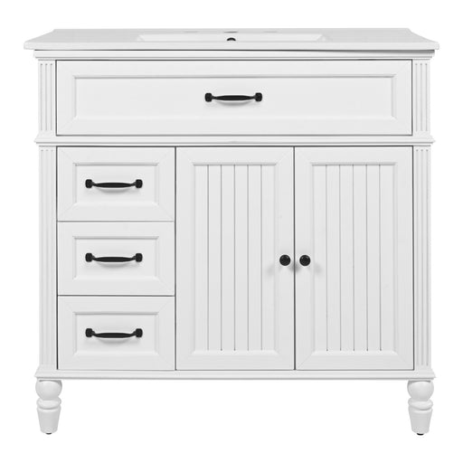 Bathroom Vanity With Sink, 2 Doors 2 Drawers, Freestanding Design Noble House