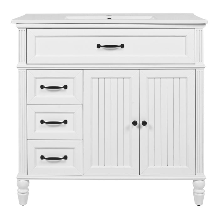 Bathroom Vanity With Sink, 2 Doors 2 Drawers, Freestanding Design Noble House