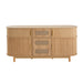 Fluted Sideboard Buffet Cabinet With Sliding Doors And Adjustable Shelves Noble House