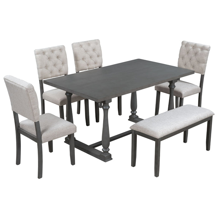 6 Piece Dining Set Retro Style Hearth and Haven