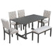6 Piece Dining Set Retro Style Hearth and Haven