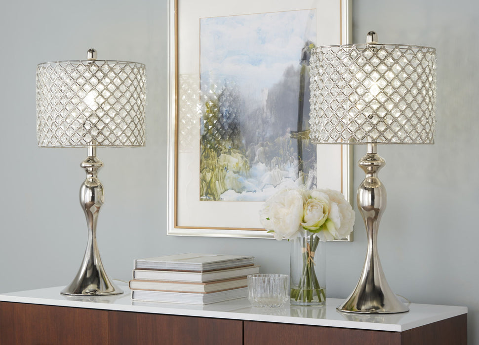 Ashland - Contemporary Table Lamp Square Clear Crystal (Set of 2) - Polished Nickel Lumi Source