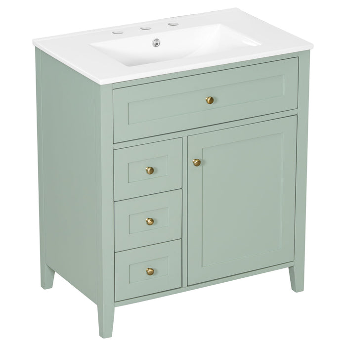 Modern Bathroom Vanity With Sink, 3 Drawers And Adjustable Shelf Hearth and Haven